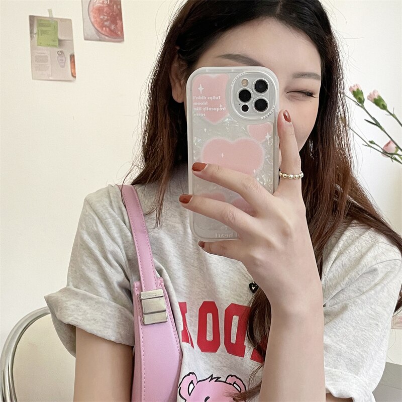 Luxury Marble Dream Shell Pattern Phone Case For iPhone 13 12 11 Pro XS Max XR X 7 8 Plus Love Heart Soft Silicone Glitter Cover