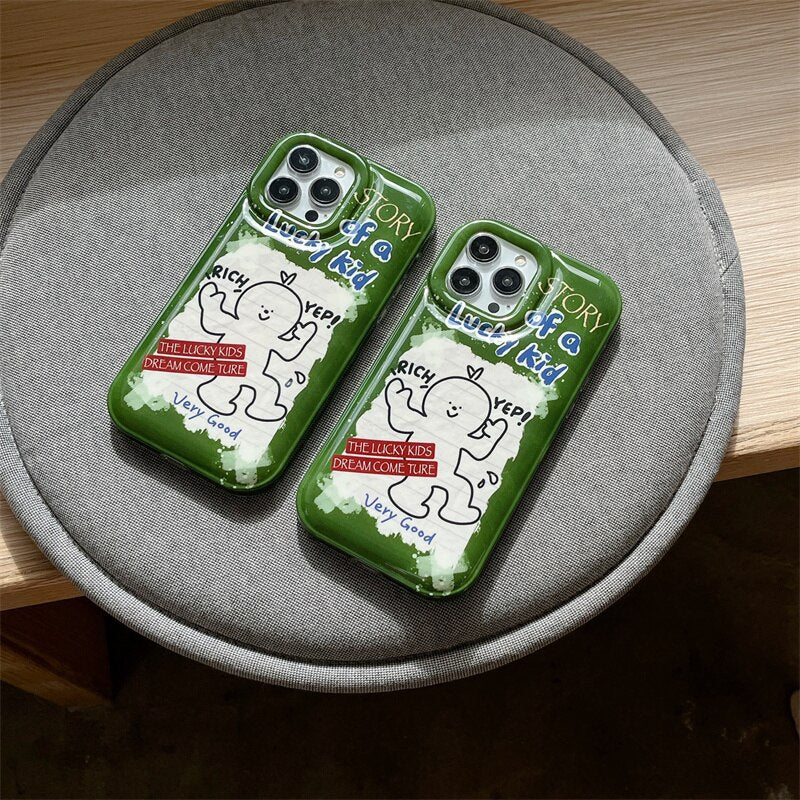 Yickyue INS Air Bag Puff Shockproof Phone Case For apple iPhone 14 Plus 11 12 13 Pro Max 14pro Soft Cover Cute Cartoon Label Gasbag Capa