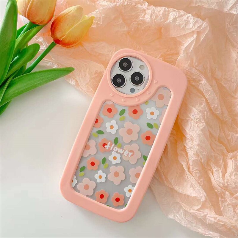 Luxury Cute Animal Cartoon Bear Clear Soft Phone Cases For iPhone 13 12 11 Pro Max X XS Max XR Lovely love lens Frame Cover Gift