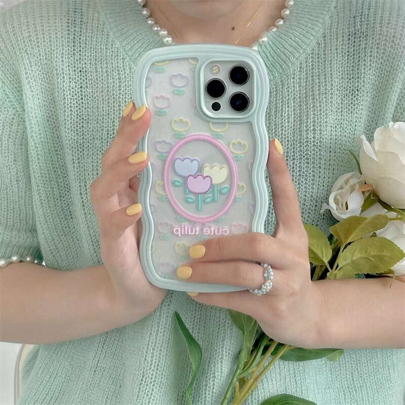 Unique Candy Color Pink Border Shockproof Phone Case For iPhone 12 13 11 Pro Max XR X XS Max Japan Cartoon Funny Back Cover Gift
