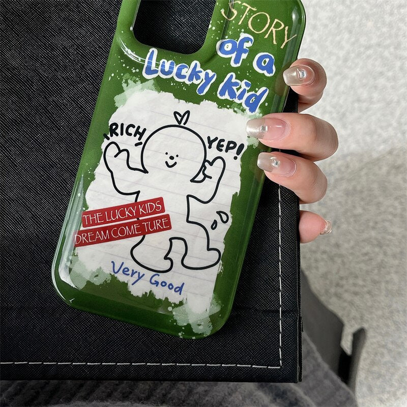Yickyue INS Air Bag Puff Shockproof Phone Case For apple iPhone 14 Plus 11 12 13 Pro Max 14pro Soft Cover Cute Cartoon Label Gasbag Capa