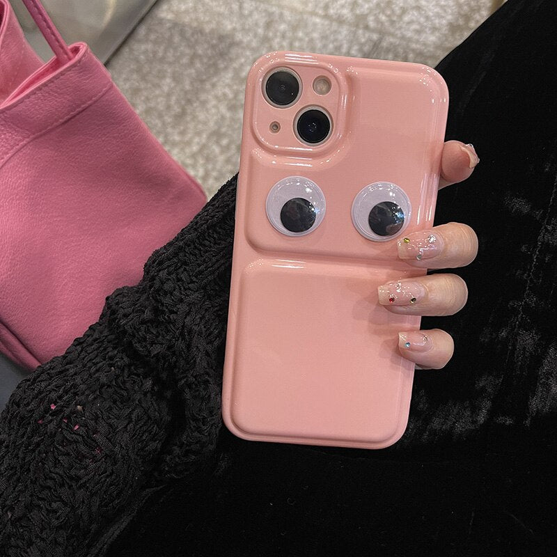Macaron Funny monster Candy Color Phone Case For iphone 13 12 11 Pro XS MAX X XR Quicksand Eyes Girl Cover Soft Silicone Coque