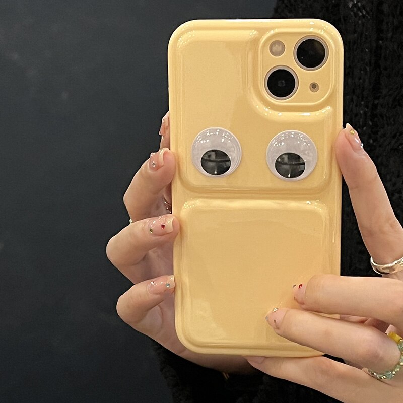Macaron Funny monster Candy Color Phone Case For iphone 13 12 11 Pro XS MAX X XR Quicksand Eyes Girl Cover Soft Silicone Coque