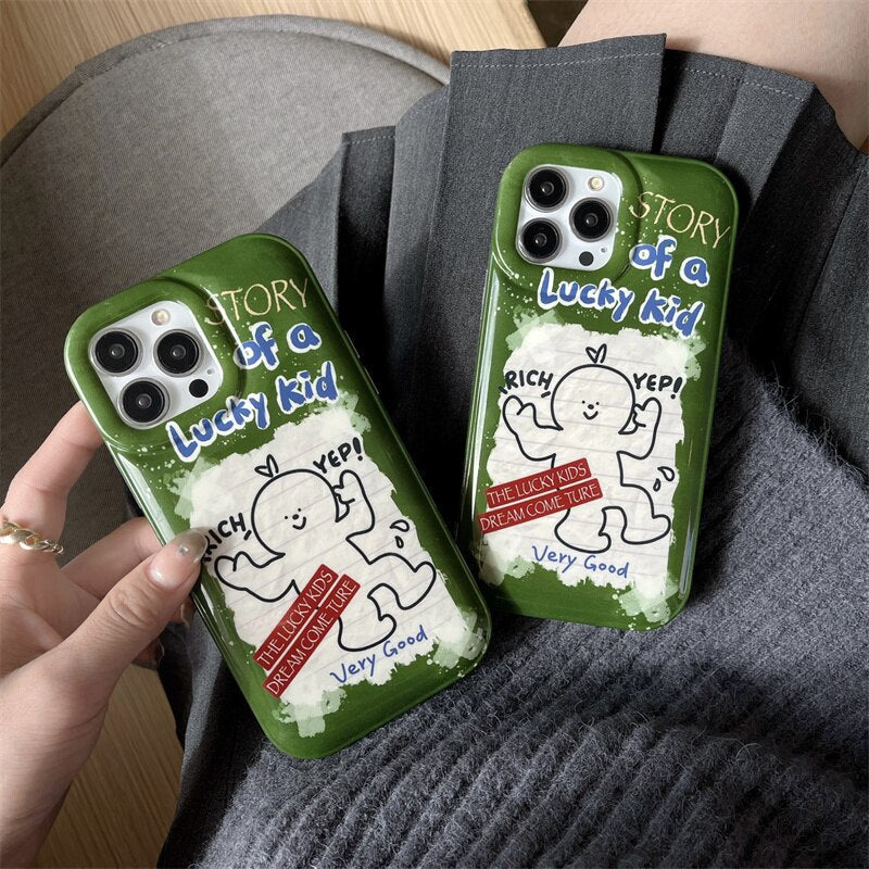 Yickyue INS Air Bag Puff Shockproof Phone Case For apple iPhone 14 Plus 11 12 13 Pro Max 14pro Soft Cover Cute Cartoon Label Gasbag Capa