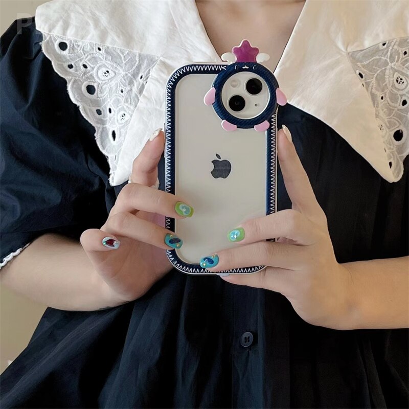 Yickyue Cute Lovely Cartoon Lens Transparent Phone Case For iPhone 13 Pro Max Coque Funny Clear Protector Cover For iphone 12 11 pro max