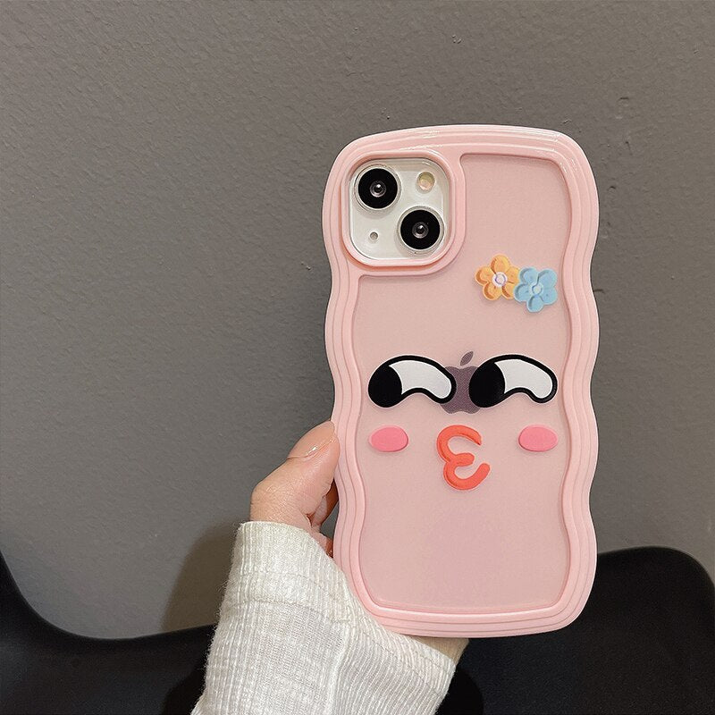 Korean Cute Funny Candy Color Clear Phone Case For iphone 13 12 11 Pro MAX X XS XR Japan Kawaii Girl Cover Anti-drop Soft Coque