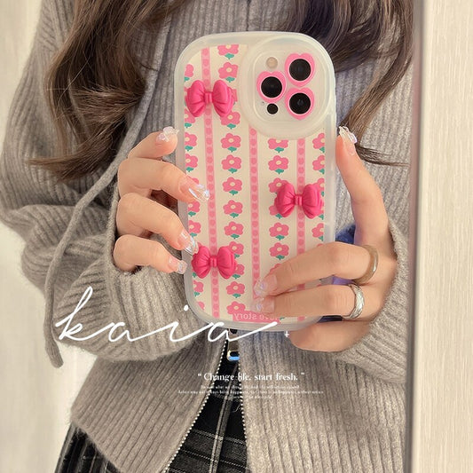 Cute Pink Cherry Blossoms Flowers Soft Silicone Phone Case For Apple iphone 13 12 Pro Max 7 8 Plus 11 X XS XR Back Coque Cover