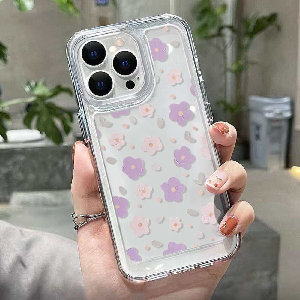 Yickyue Flower Phone Case For OPPO Reno 7 8 Pro Find X5 Pro Realme C25Y C31 C35 C30 C15 9i A54 A55 A74 A95 A76 A15 A32 A53 A9 2020 Cover