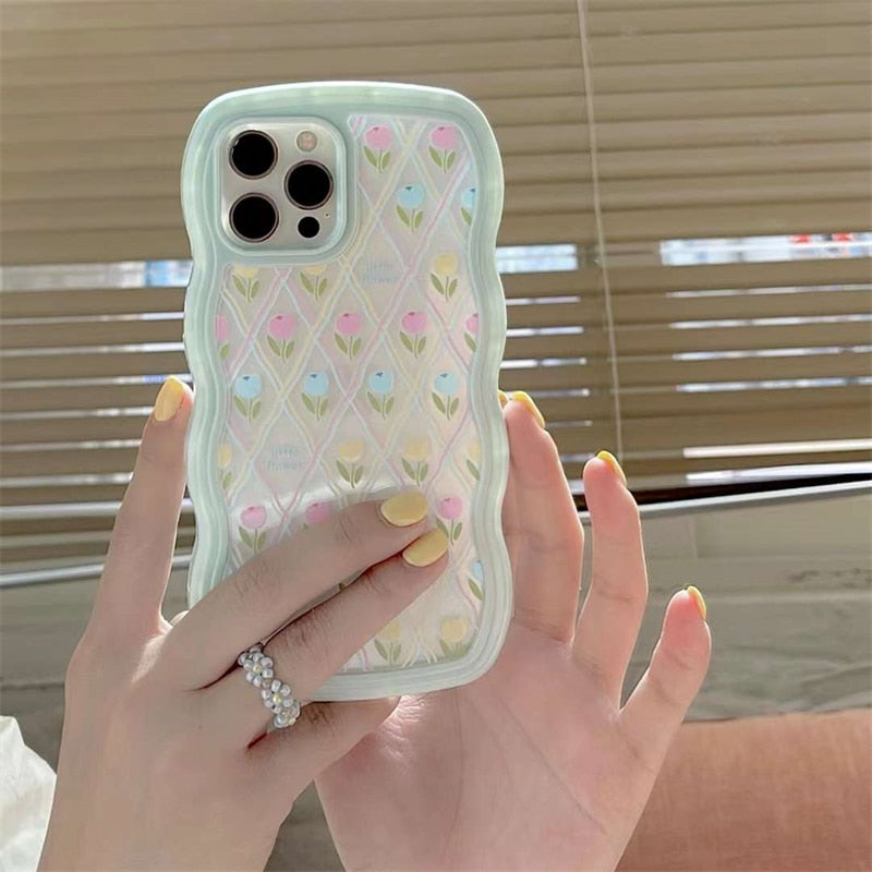 Unique Candy Color Pink Border Shockproof Phone Case For iPhone 12 13 11 Pro Max XR X XS Max Japan Cartoon Funny Back Cover Gift