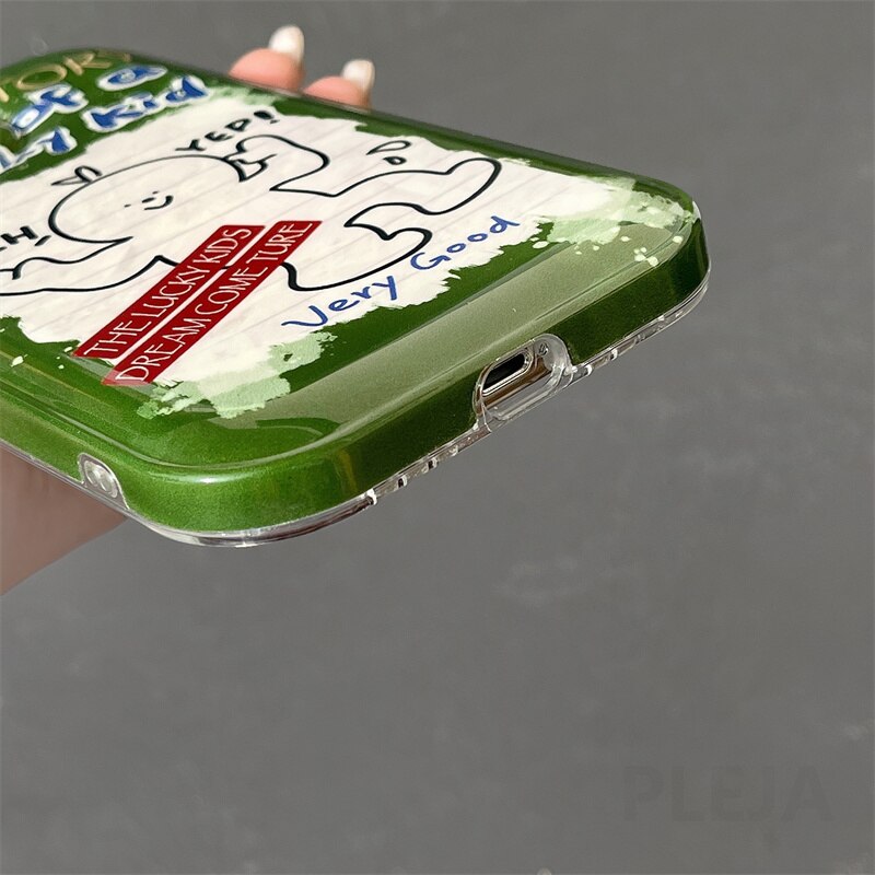 Yickyue INS Air Bag Puff Shockproof Phone Case For apple iPhone 14 Plus 11 12 13 Pro Max 14pro Soft Cover Cute Cartoon Label Gasbag Capa