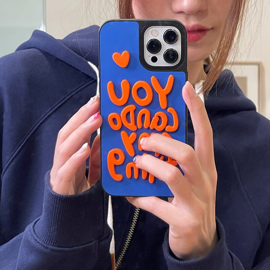 INS 3D Letters Clay Fashion Soft Phone Case For iPhone 13 12 Pro Max 11 7 8 Plus X XR XS Max Luxury Matte Silicone Back Cover