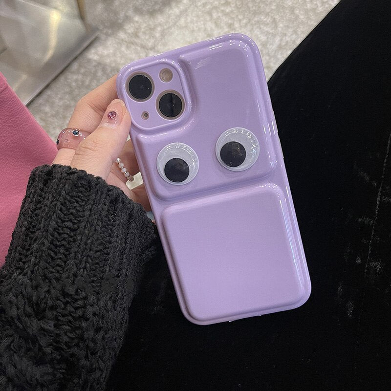 Macaron Funny monster Candy Color Phone Case For iphone 13 12 11 Pro XS MAX X XR Quicksand Eyes Girl Cover Soft Silicone Coque