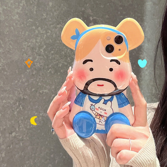Funny Cute Cartoon 3D Phone Case For iPhone 13 12 11 Pro Max X XS XR Lovely Friend Couples Glossy Shockproof Soft Silicone Cover