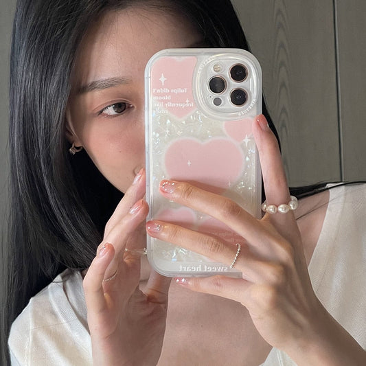 Luxury Marble Dream Shell Pattern Phone Case For iPhone 13 12 11 Pro XS Max XR X 7 8 Plus Love Heart Soft Silicone Glitter Cover