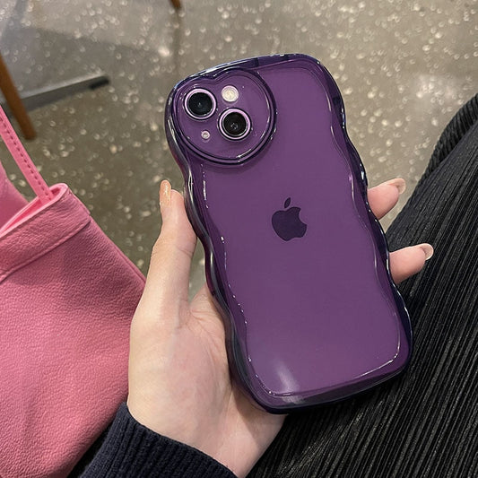 Lovely Purple Grapes Phone Case For iPhone 11 12 13 Pro Max XR XS Max X Love Heart Camera Protection Clear Silicone Bumper Cover
