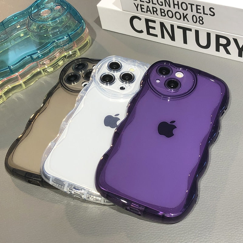 Lovely Purple Grapes Phone Case For iPhone 11 12 13 Pro Max XR XS Max X Love Heart Camera Protection Clear Silicone Bumper Cover