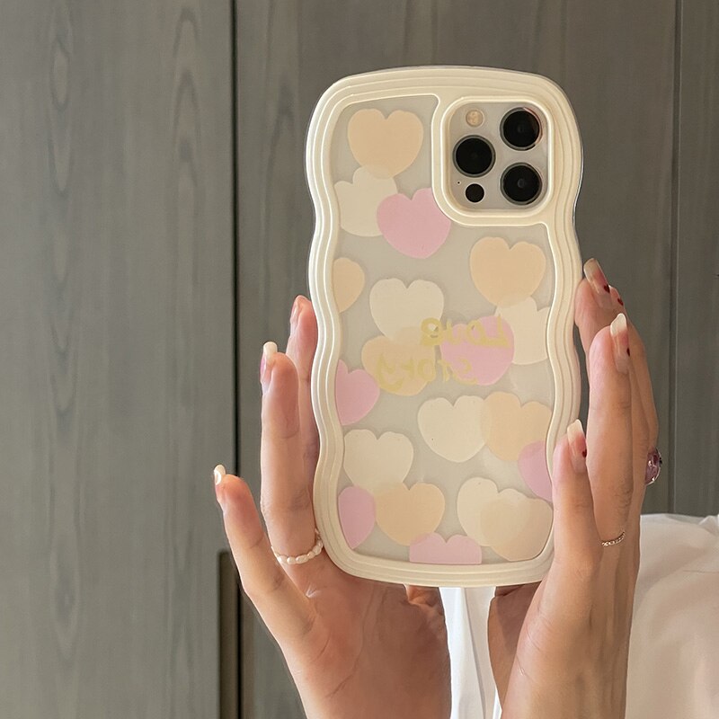 Unique Candy Color Pink Border Shockproof Phone Case For iPhone 12 13 11 Pro Max XR X XS Max Japan Cartoon Funny Back Cover Gift